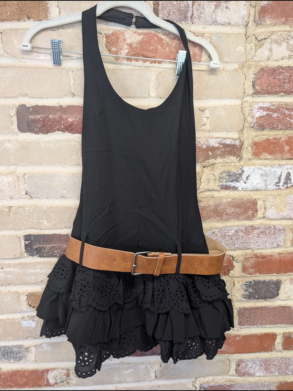 emory park Black Dress with Red Heart Tag